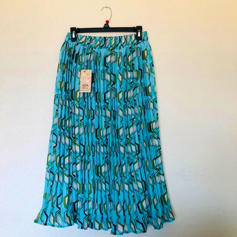 women pleated midi skirt